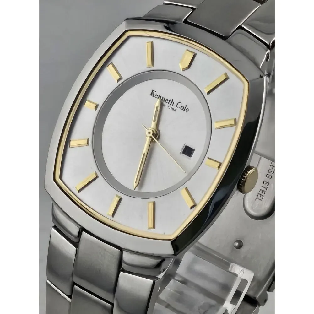 NWOT Mens Kenneth Cole New York KC 3437 Thin Quartz Watch New Battery Runs